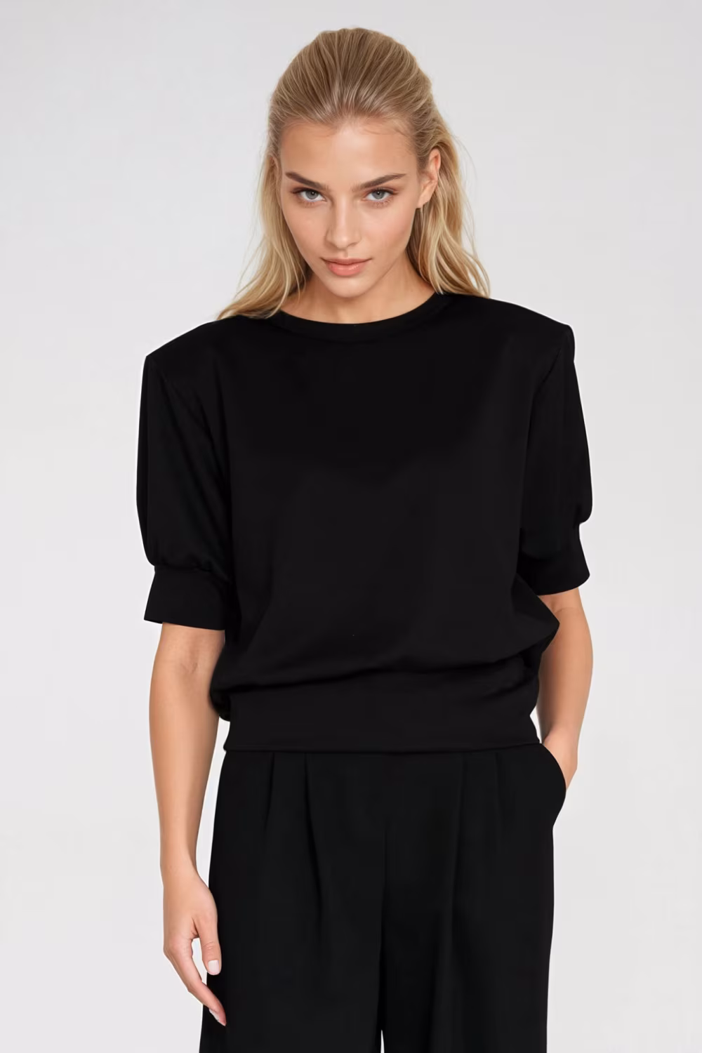 Bluza z krótkim rękawem BL12 Black - Nife