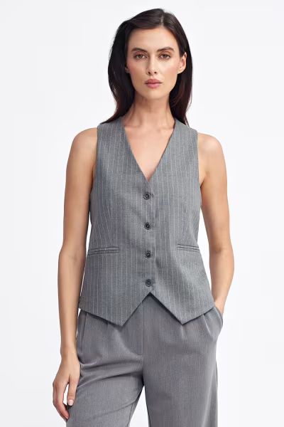 Kamizelka klasyczna prążek KA07 Grey - Nife — zdjęcie 1