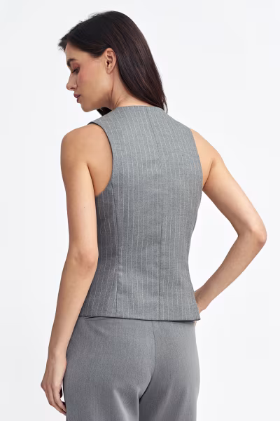 Kamizelka klasyczna prążek KA07 Grey - Nife — zdjęcie 3