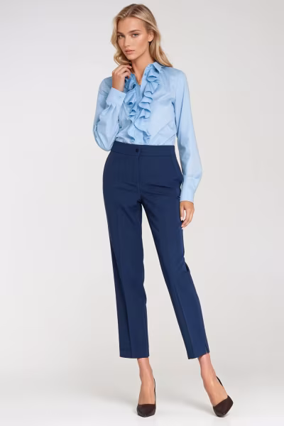 Spodnie Eleganckie spodnie 7/8 SD117 Cobalt - Nife — zdjęcie 2