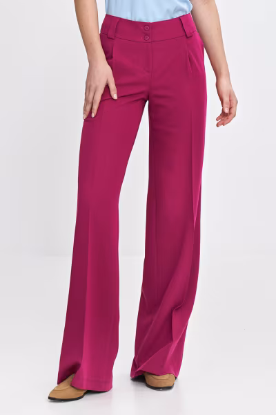 Spodnie wide leg z kantem SD112 Fuksja - Nife — zdjęcie 1