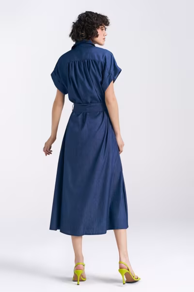 Sukienka jeansowa, luźna S242 Denim - Nife — zdjęcie 3