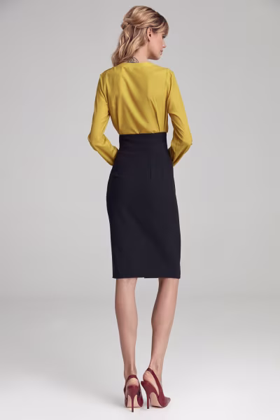 Spódnica Czarna spódnica z wysokim stanem SP79 Black - Nife — zdjęcie 2