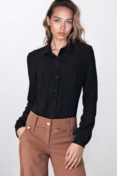 Czarna koszula body B164 Black - Nife — zdjęcie 1