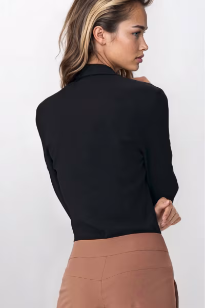 Czarna koszula body B164 Black - Nife — zdjęcie 3