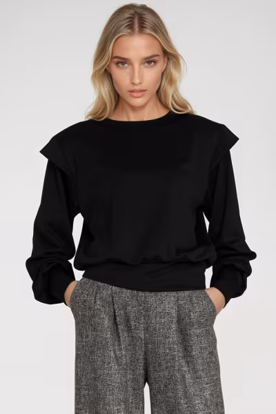 Bluza z wysokimi ściągaczami BL10 Black - Nife — zdjęcie 1