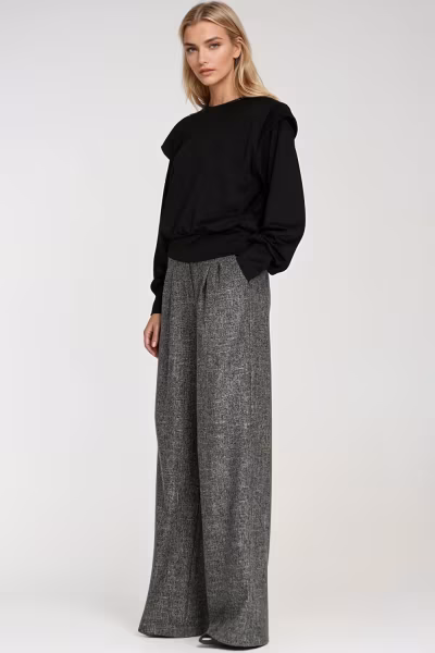 Bluza z wysokimi ściągaczami BL10 Black - Nife — zdjęcie 2