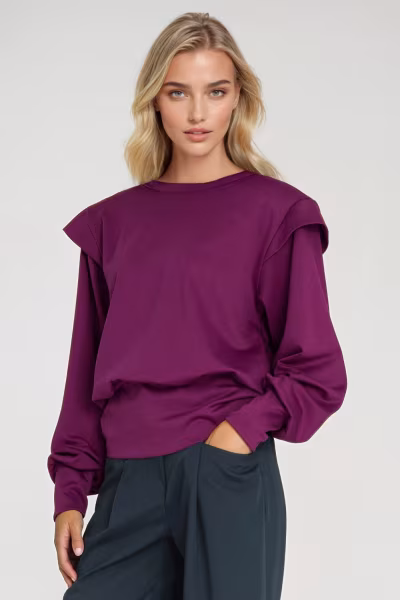 Bluza z wysokimi ściągaczami BL10 Purpura - Nife — zdjęcie 1