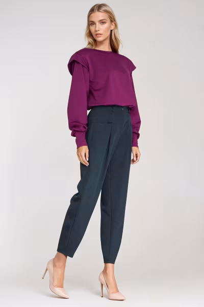 Bluza z wysokimi ściągaczami BL10 Purpura - Nife — zdjęcie 2
