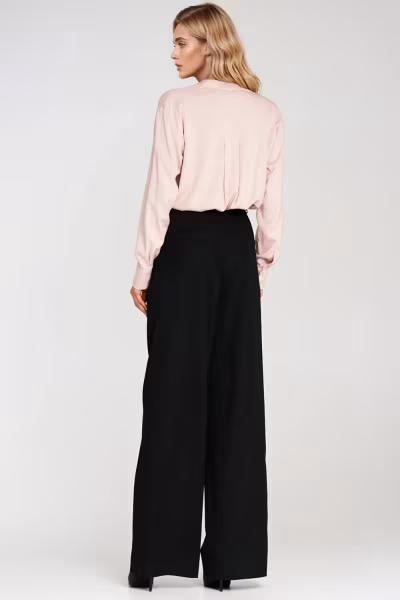 Wiskozowa bluzka polo ze stójką B194 Beige - Nife — zdjęcie 3