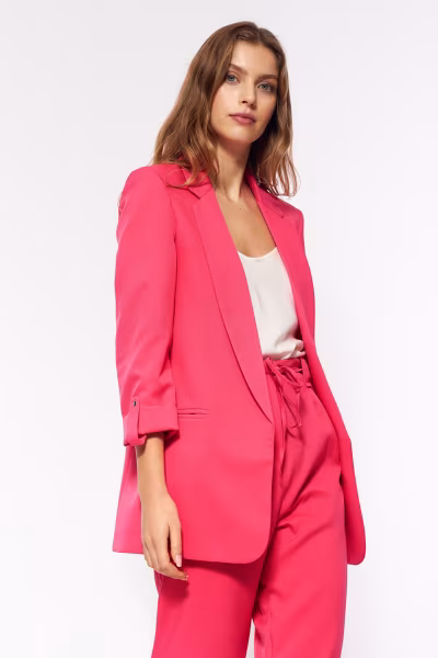 Różowa marynarka oversize Z43 Pink - Nife — zdjęcie 2