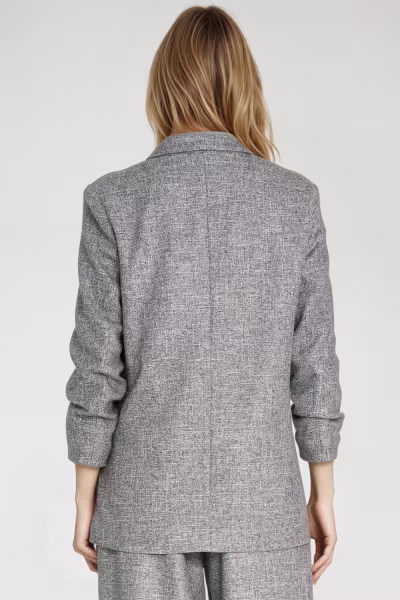 Marynarka z zakładkami na rękawach Z82 Grey Melange - Nife — zdjęcie 3