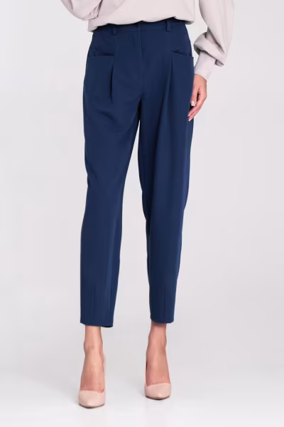 Spodnie baggy z wysokim stanem SD120 Cobalt - Nife — zdjęcie 1