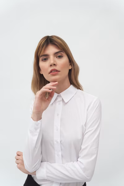 Klasyczna biała koszula K58 White - Nife — zdjęcie 1