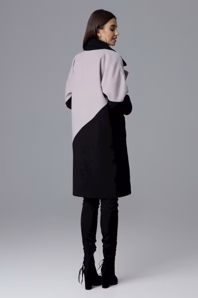 Płaszcz Damski Model M626 Black/Beige - Figl — zdjęcie 2