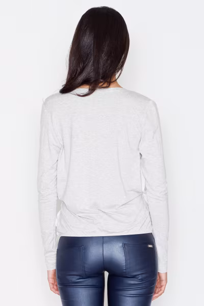 Bluzka Model 375 Light Grey - Figl — zdjęcie 3