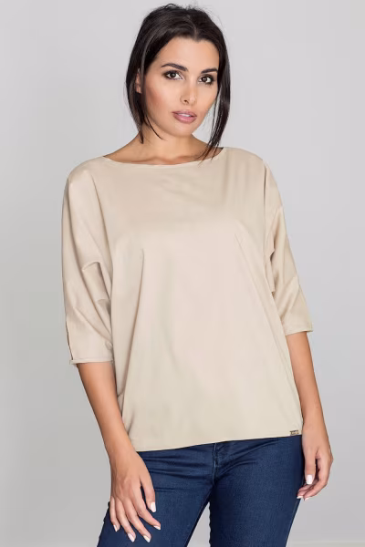 Bluzka Model M563 Beige - Figl — zdjęcie 1
