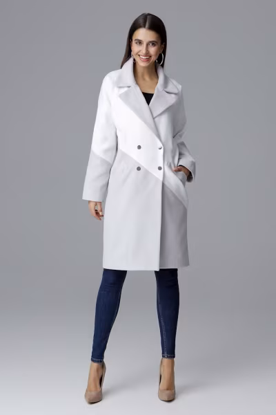 Płaszcz Damski Model M626 Grey/White - Figl — zdjęcie 1