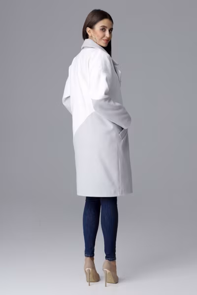 Płaszcz Damski Model M626 Grey/White - Figl — zdjęcie 2