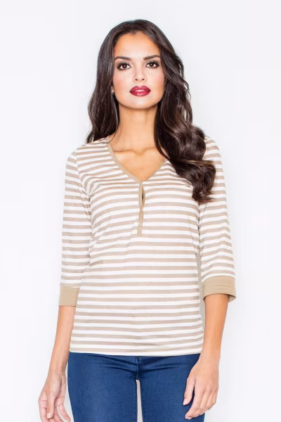 Bluzka Model 289 Beige - Figl — zdjęcie 1