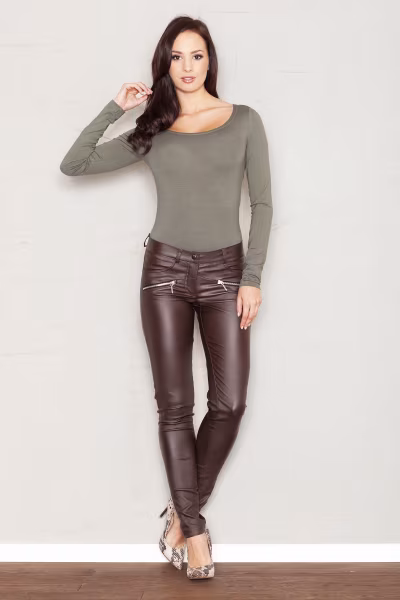 Spodnie Damskie Model 361 Brown - Figl — zdjęcie 2