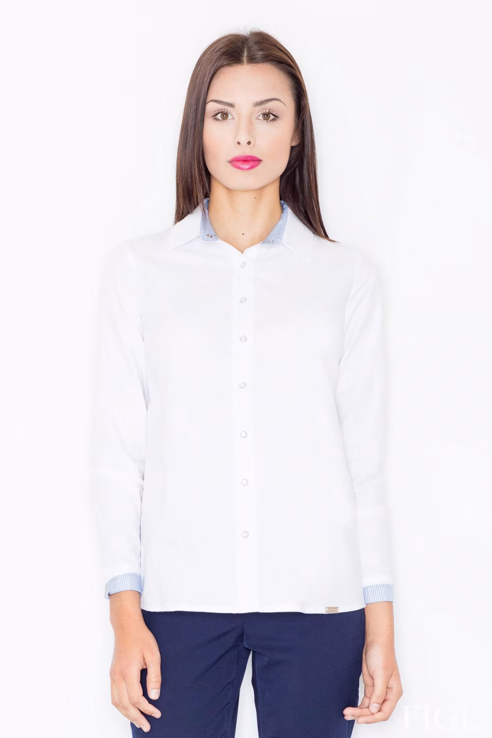 Koszula Damska Model M491 White/Blue - Figl