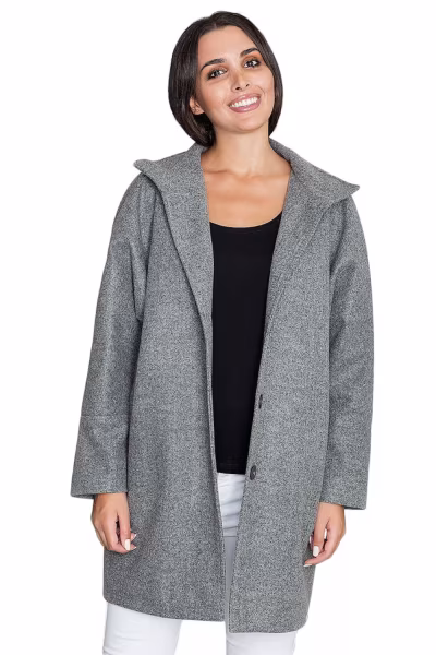 Płaszcz Damski Model M589 Grey - Figl — zdjęcie 3