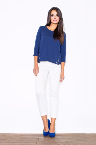Bluza Damska Model 339 Navy - Figl — zdjęcie 2