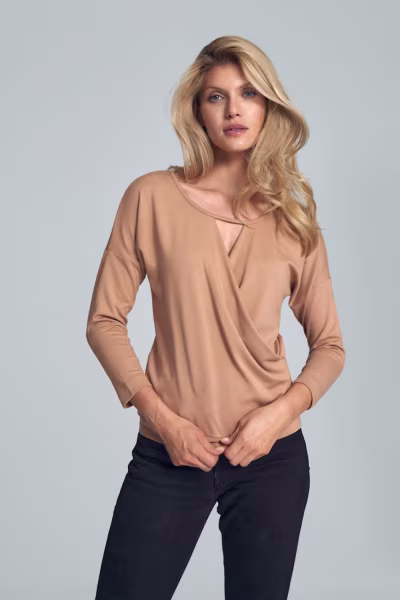 Bluzka Model M710 Beige - Figl — zdjęcie 1