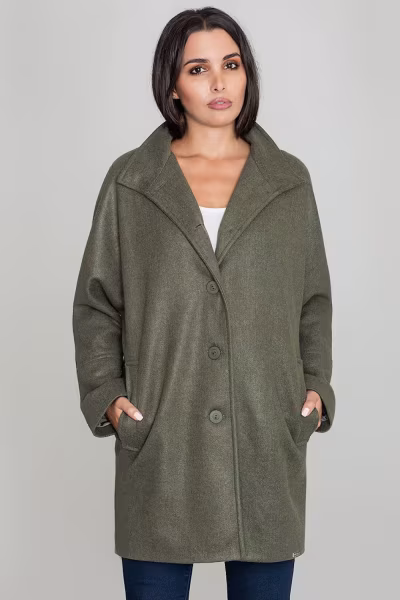 Płaszcz Damski Model M589 Oliwka - Figl — zdjęcie 2