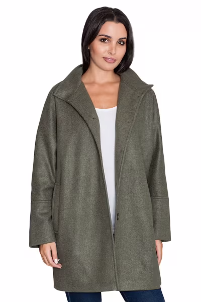 Płaszcz Damski Model M589 Oliwka - Figl — zdjęcie 3