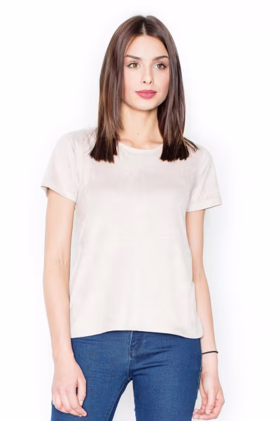 Bluzka Model M458 Beige - Figl — zdjęcie 2