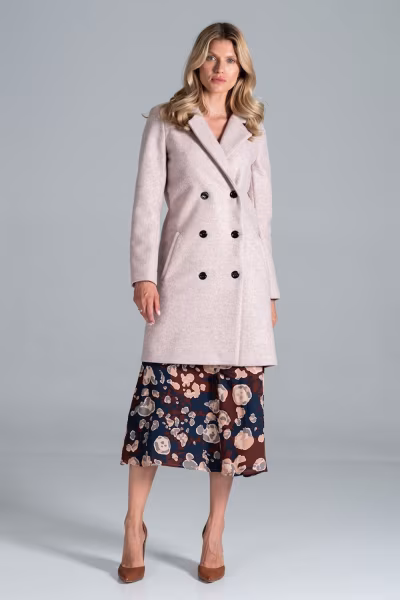 Płaszcz Model M832 Pink Melange - Figl — zdjęcie 1
