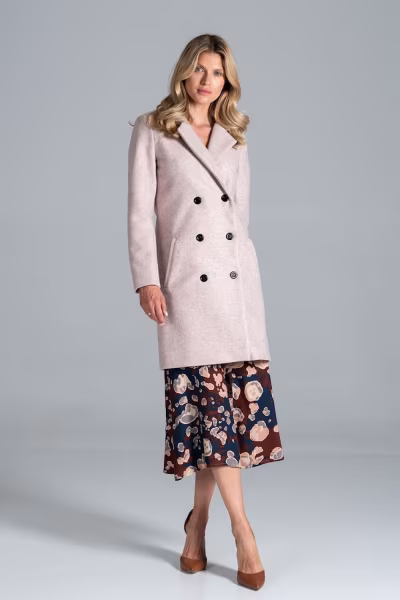 Płaszcz Model M832 Pink Melange - Figl — zdjęcie 2