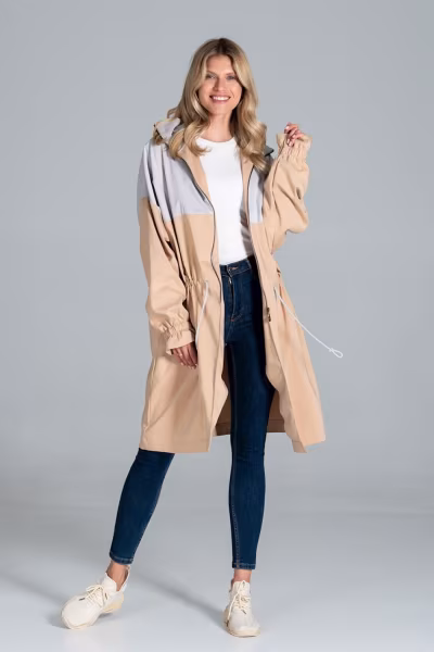 Płaszcz Model M817 Beige/Grey - Figl — zdjęcie 2