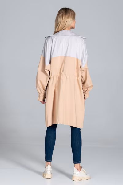 Płaszcz Model M817 Beige/Grey - Figl — zdjęcie 3