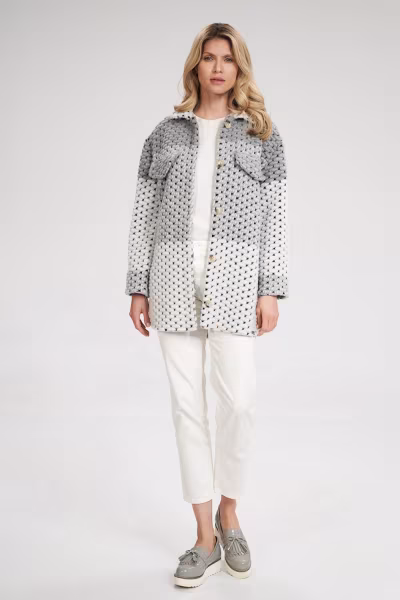 Kurtka Damska Model M857 Grey Pasy - Figl — zdjęcie 2