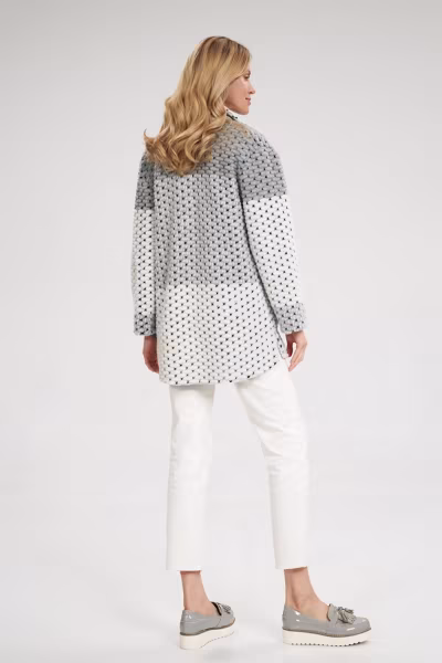 Kurtka Damska Model M857 Grey Pasy - Figl — zdjęcie 3