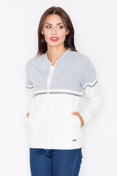 Bluza Damska Model M512 Ecru/Grey - Figl — zdjęcie 1