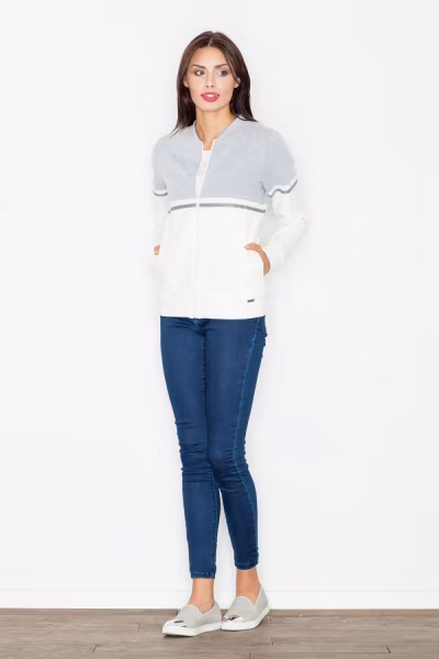 Bluza Damska Model M512 Ecru/Grey - Figl — zdjęcie 2