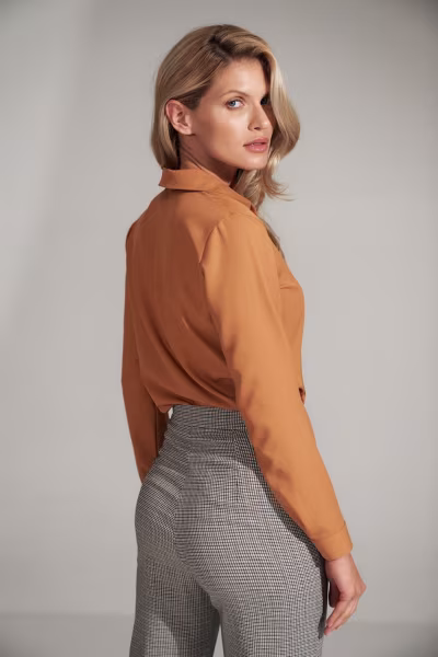 Bluzka Model M732 Brown - Figl — zdjęcie 3