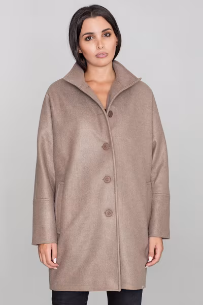 Płaszcz Damski Model M589 Mocca - Figl — zdjęcie 2