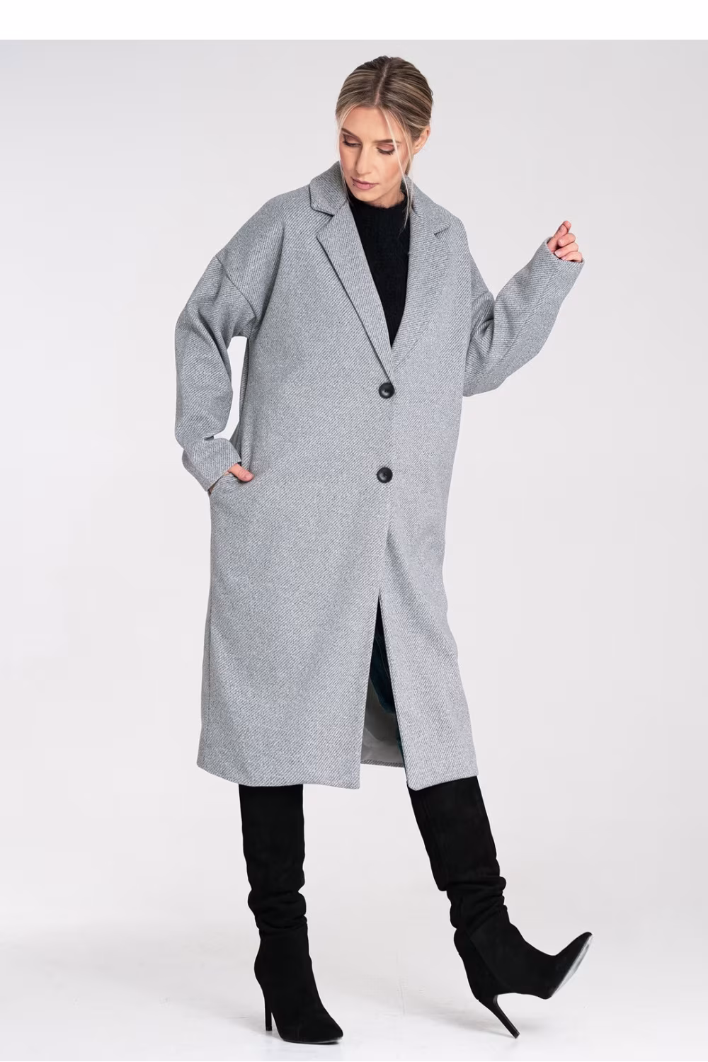 Płaszcz Damski Model M1111 Grey - Figl