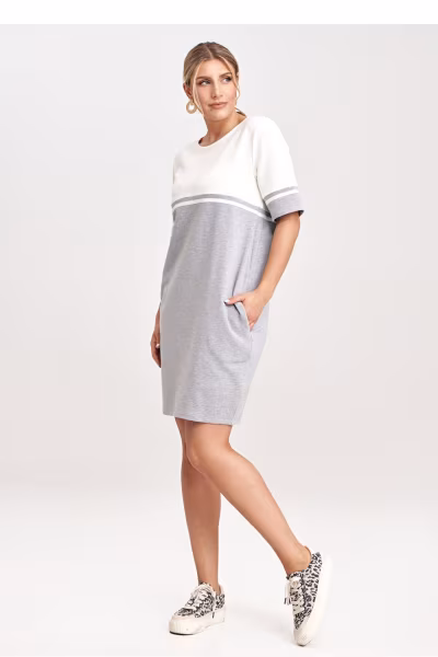 Sukienka Model M1028 Grey/Ecru - Figl — zdjęcie 2