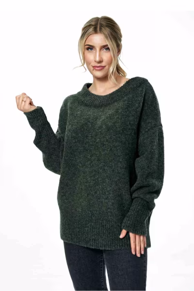 Sweter Damski Model M882 Dark Olive - Figl — zdjęcie 1