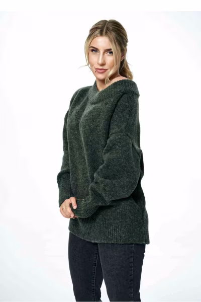 Sweter Damski Model M882 Dark Olive - Figl — zdjęcie 2