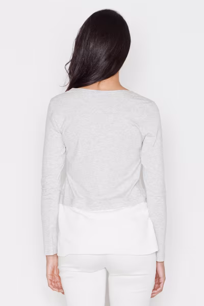 Bluzka Model 374 Light Grey - Figl — zdjęcie 3