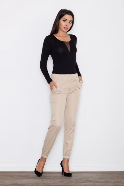 Spodnie Damskie Model M556 Beige - Figl — zdjęcie 1