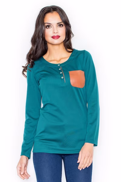 Bluzka Model M156 Green - Figl — zdjęcie 2