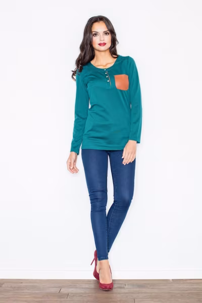 Bluzka Model M156 Green - Figl — zdjęcie 3